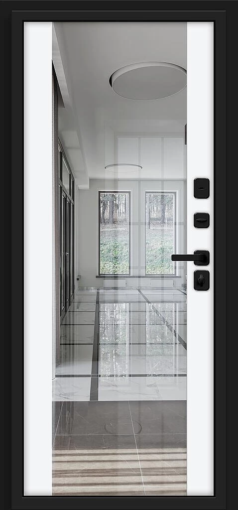 Входная дверь Лайнер/SBlack Black Carbon/White Silk BR6162