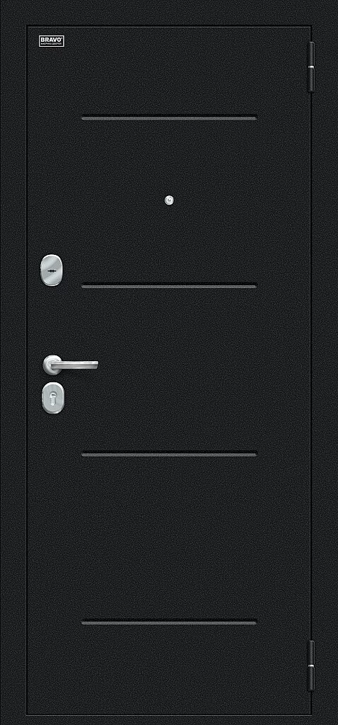 Входная дверь Техно Букле черное/Bianco Veralinga BR4992 внешняя сторона