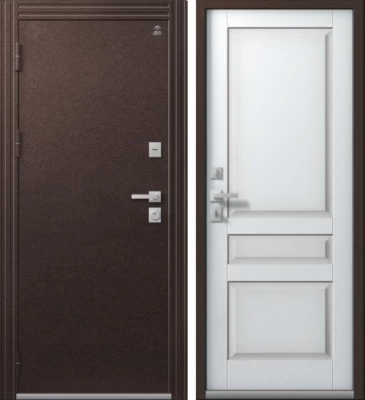 Дверь Термо-2 Шоколадный Муар -Кашемир Белый