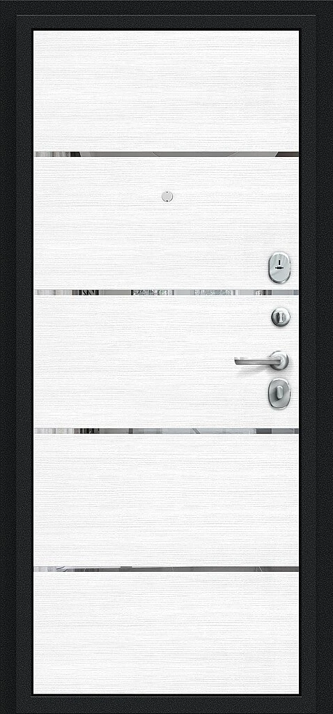 Фото Входная дверь Лайн Букле черное/Snow Melinga BR5301 внутренняя сторона