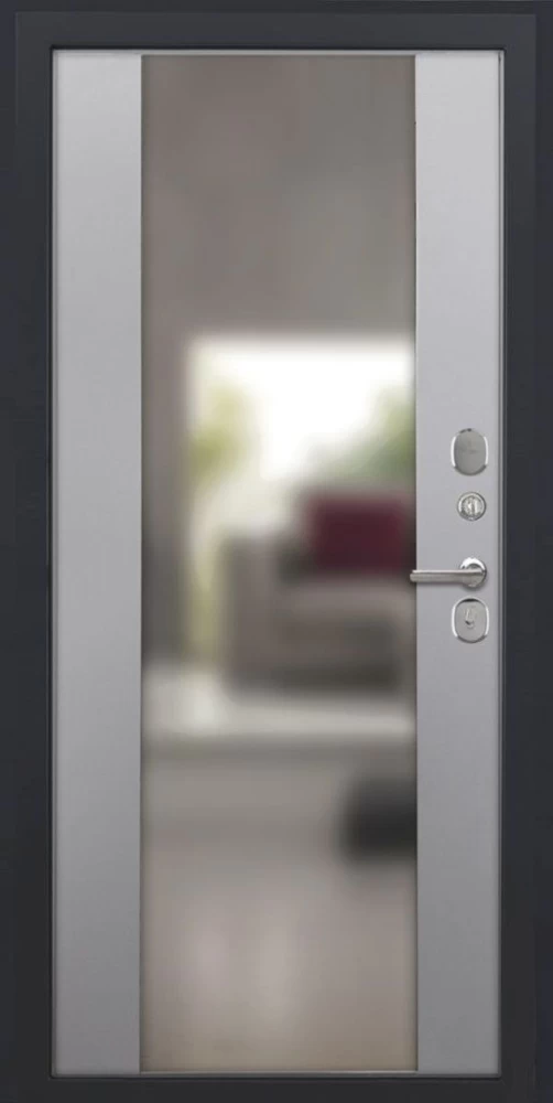 Входная дверь ДвериПРО Квадро Алиса (16мм, ПВХ софт грей, зеркало) DPRO196432 внутренняя сторона