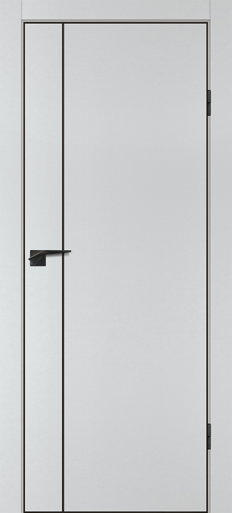 Фото Межкомнатная дверь P-21  черный молдинг PET,  кромка ABS черная c 4-х ст. Сапфир матовый