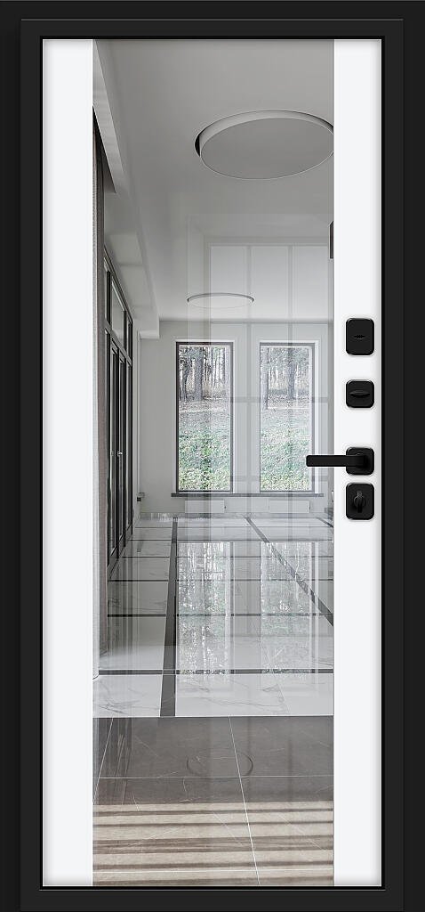 Фото Входная дверь Вижн/SBlack Black Shell/White Silk BR6251 внутренняя сторона